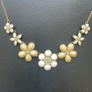 White/Yellow Flower Statement Necklace